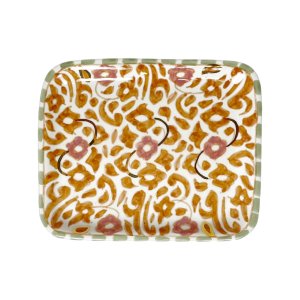 SMALL GOLD MULTICOLOR FLOWER TRAY