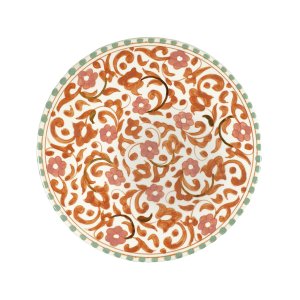 GOLD MULTICOLOR FLOWER PLATE