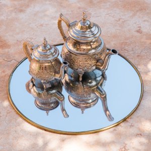 MOROCCAN THEIERE WITH RAFFIA HANDLE