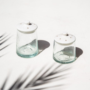 GLASS CONICAL BOX + GOLD PRINT