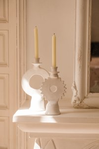 CANDLEHOLDER TADELAKT FULL MOON WHITE