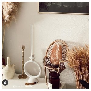 WHITE RING TADELAKT CANDLEHOLDER