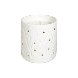 CANDLE POT ORANGE BLOSSOM PRINT GOLD