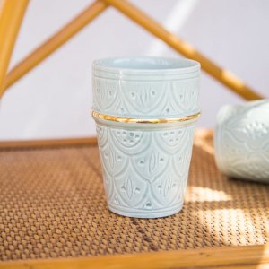 BERDI CUP GREEN ALMOND GOLD PRINT