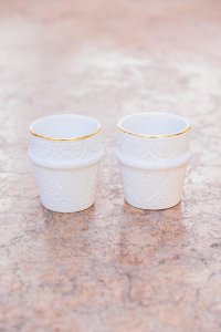 2 CUPS COFFEE CERAMIC PRINTING GOLD PRE ORDER