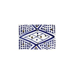 MAJORELLE GOLD BLUE CERAMIC SOAP DISH